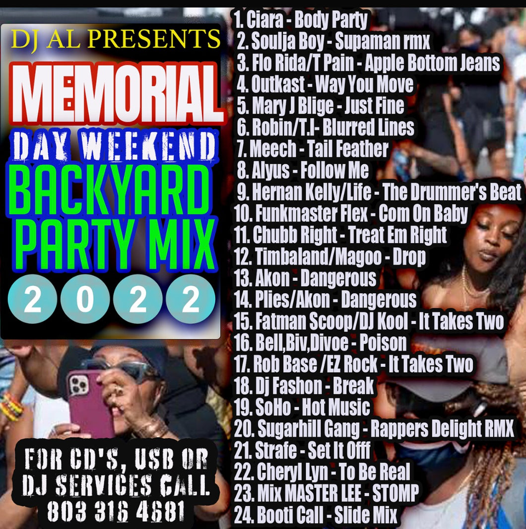 DJ AL PRESENT MEMORIAL DAY OLD SCHOOL 2022 CD ONLY